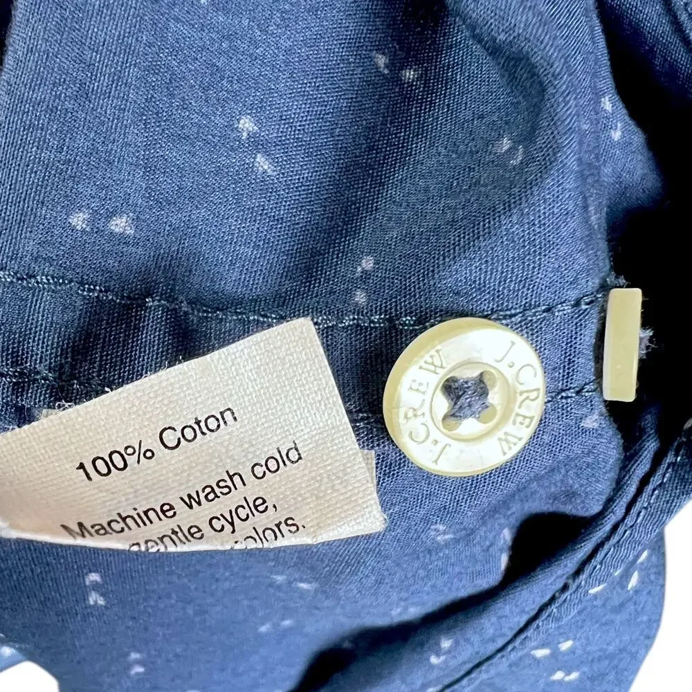 J.Crew Dark Blue Patterned Men's XS Button-Up Shirt Office Work Casual Brunch